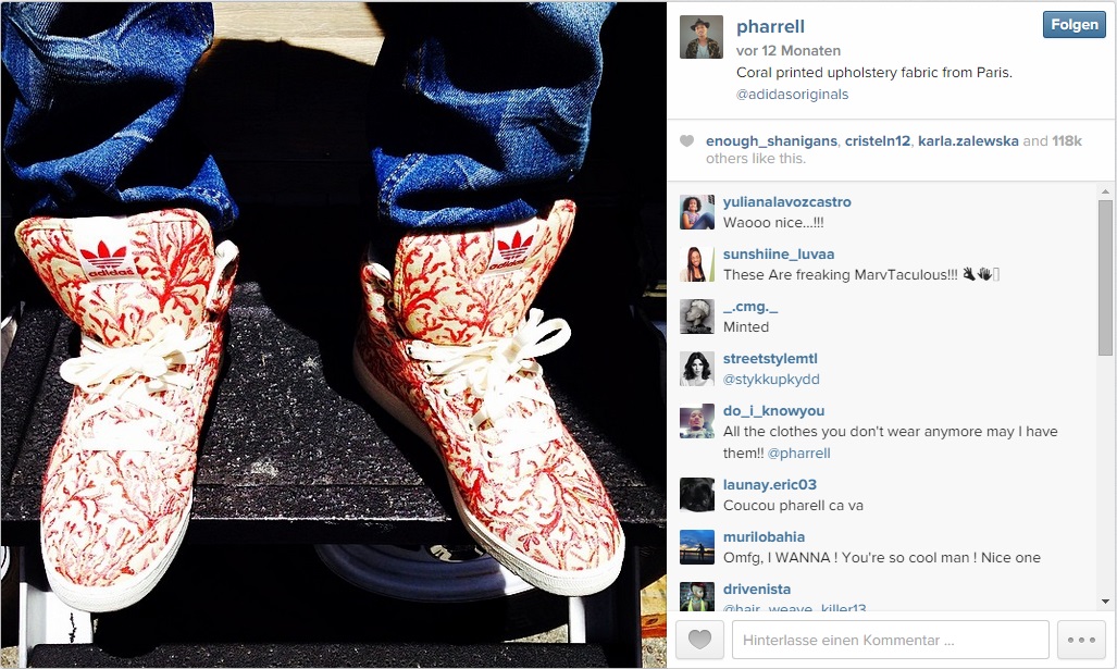 Instagram Adidas + Pharrell Williams
