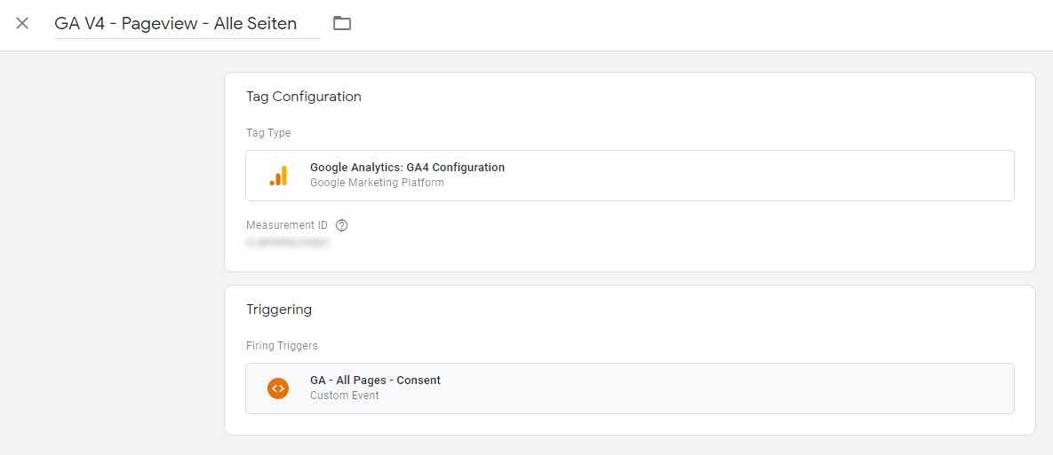Google Analytics 4 Konfigurations-Tag