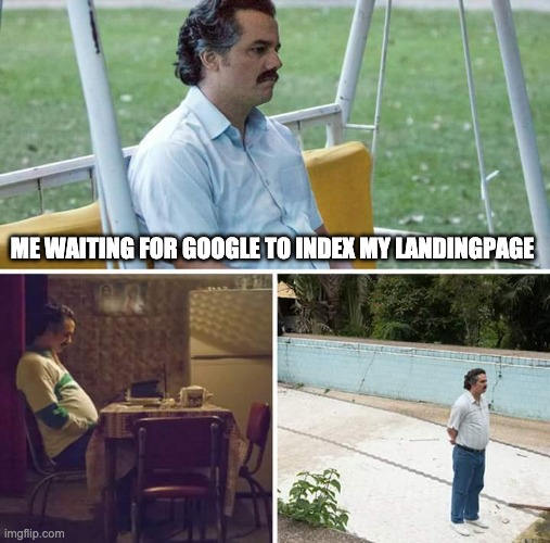Meme "Waiting for Google to index my Landingpage"
