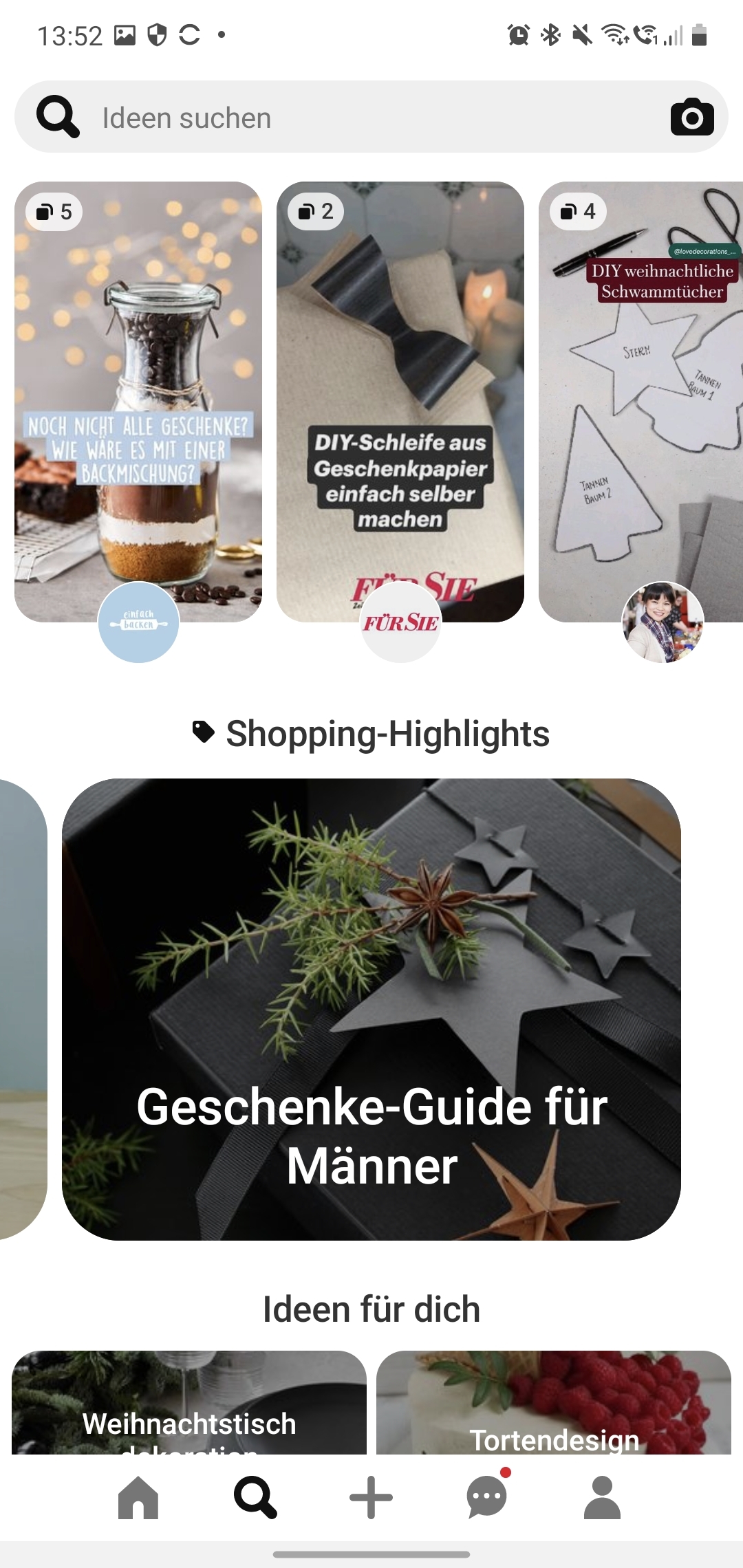 Screenshot Instagram Shopping Geschenke-Guide für Männer