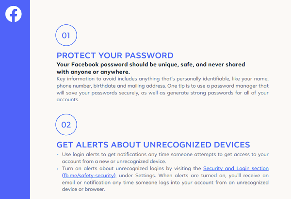 Facebook Sicherheitsoptionen 1